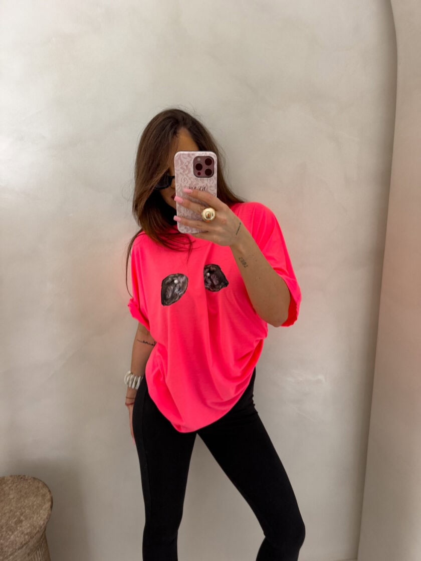 T-shirt MUSSELS - neon róż - obrazek 8