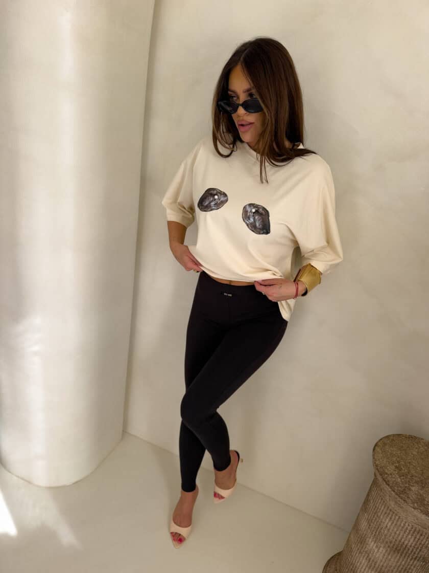 T-shirt MUSSELS - jasny beż - obrazek 10