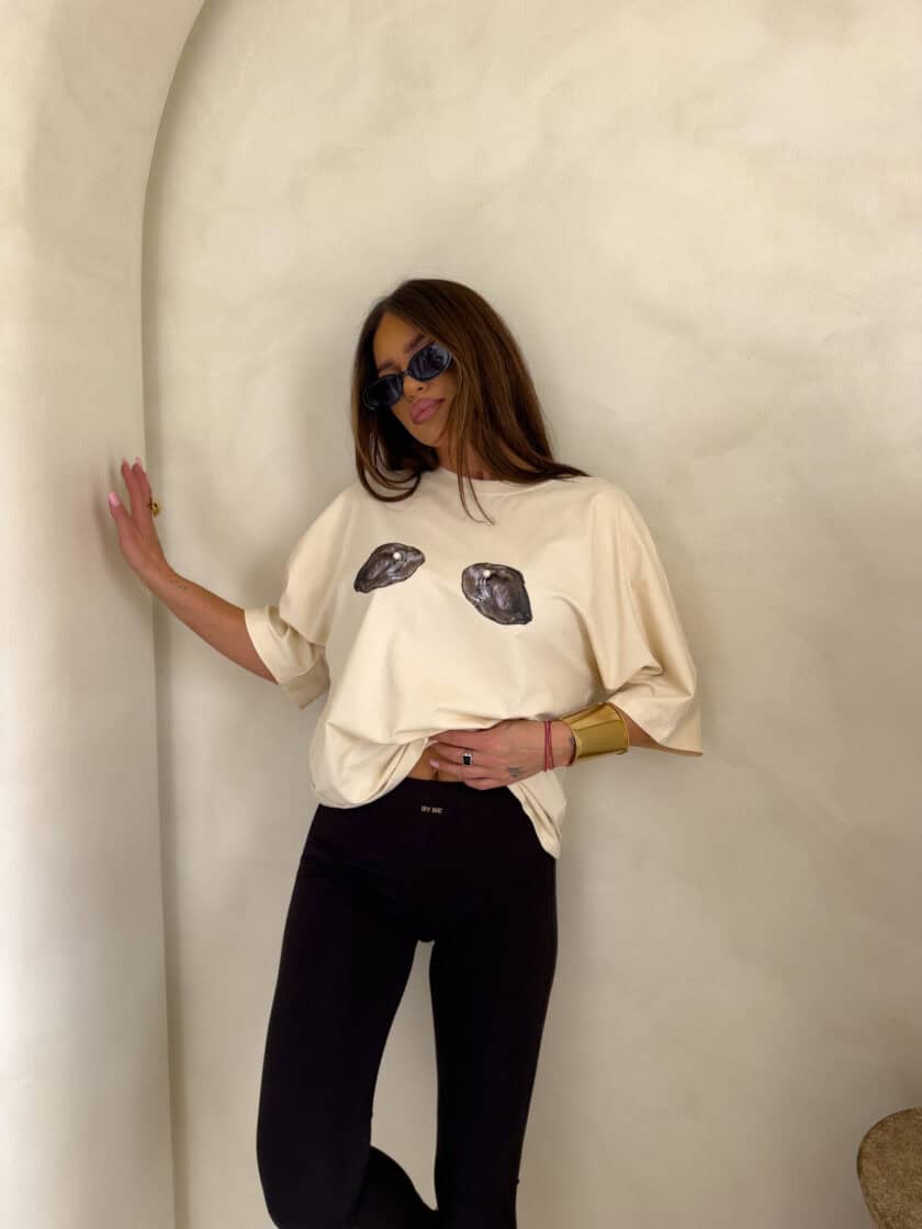 T-shirt MUSSELS - jasny beż - obrazek 11