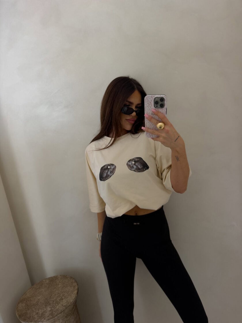 T-shirt MUSSELS - jasny beż - obrazek 12