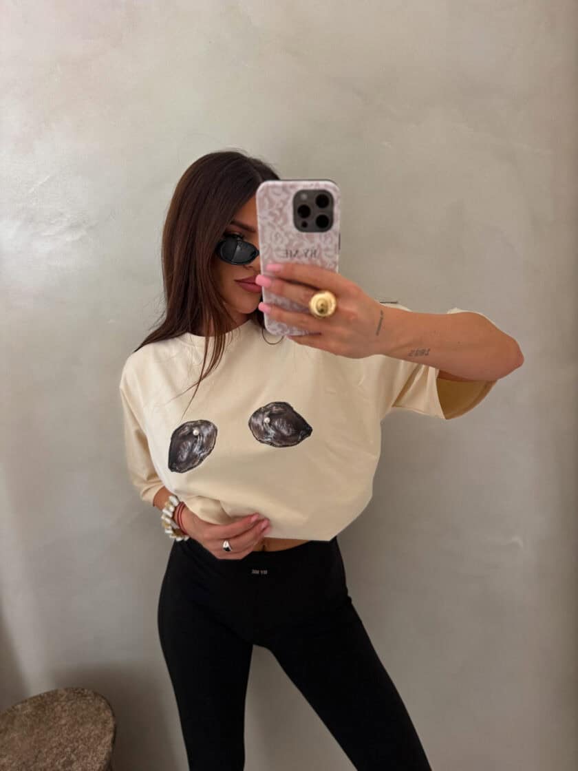 T-shirt MUSSELS - jasny beż - obrazek 9