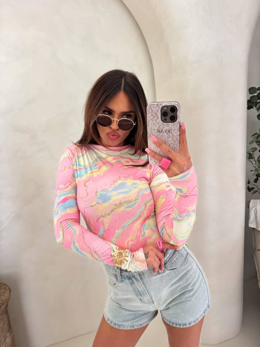 Bluzka SKIN MARMUREK – jasny róż - obrazek 4