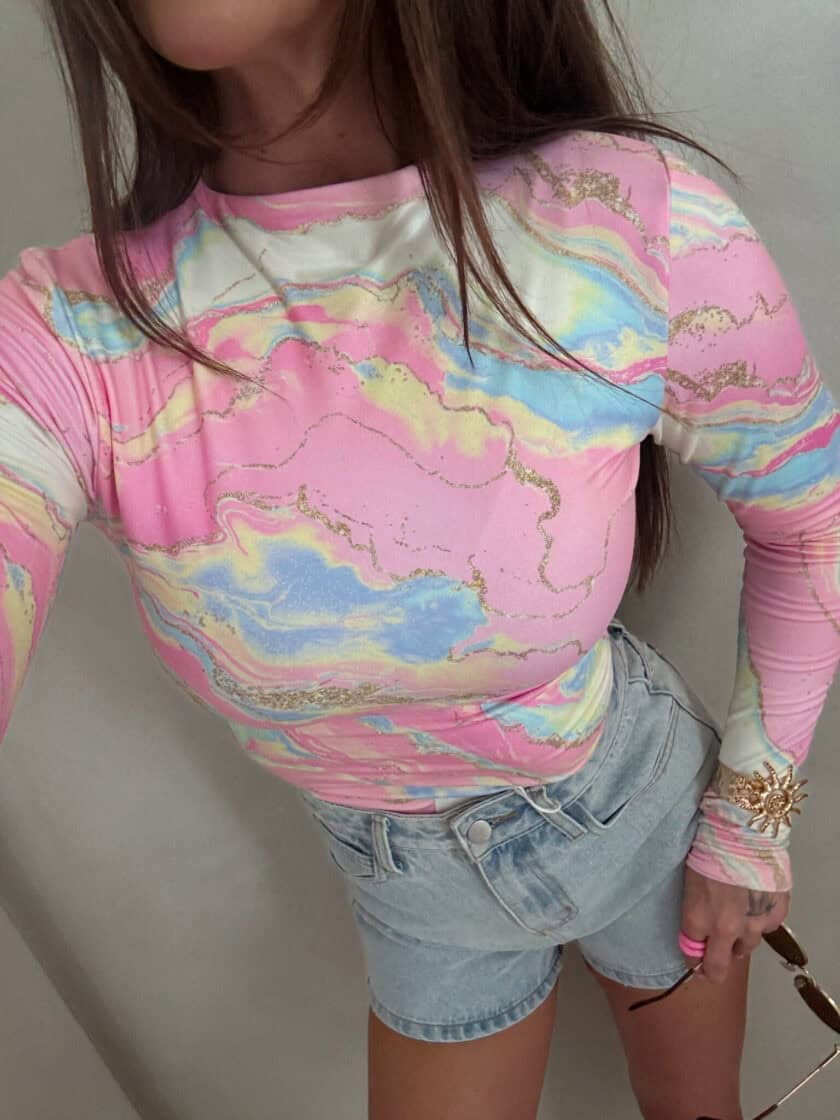 Bluzka SKIN MARMUREK – jasny róż - obrazek 5