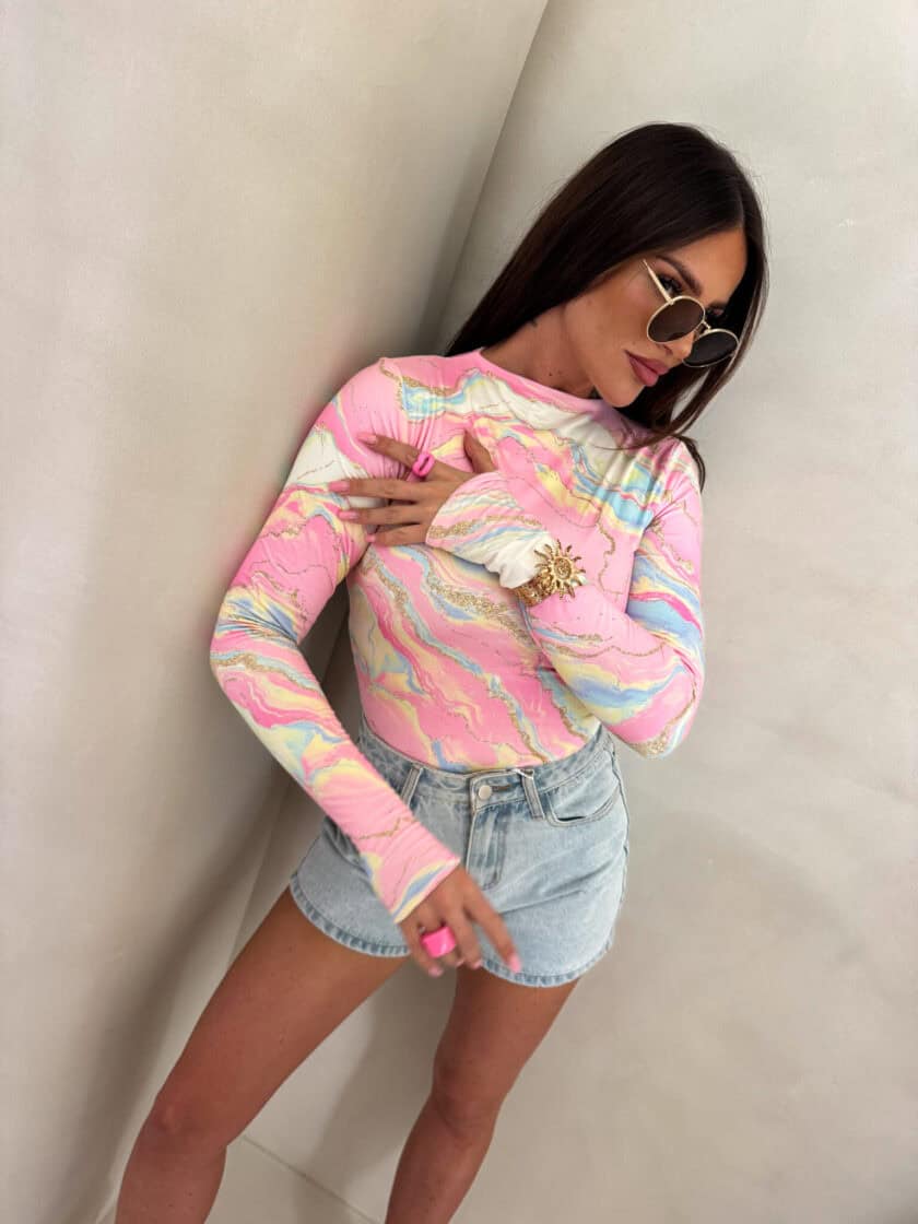 Bluzka SKIN MARMUREK – jasny róż - obrazek 3