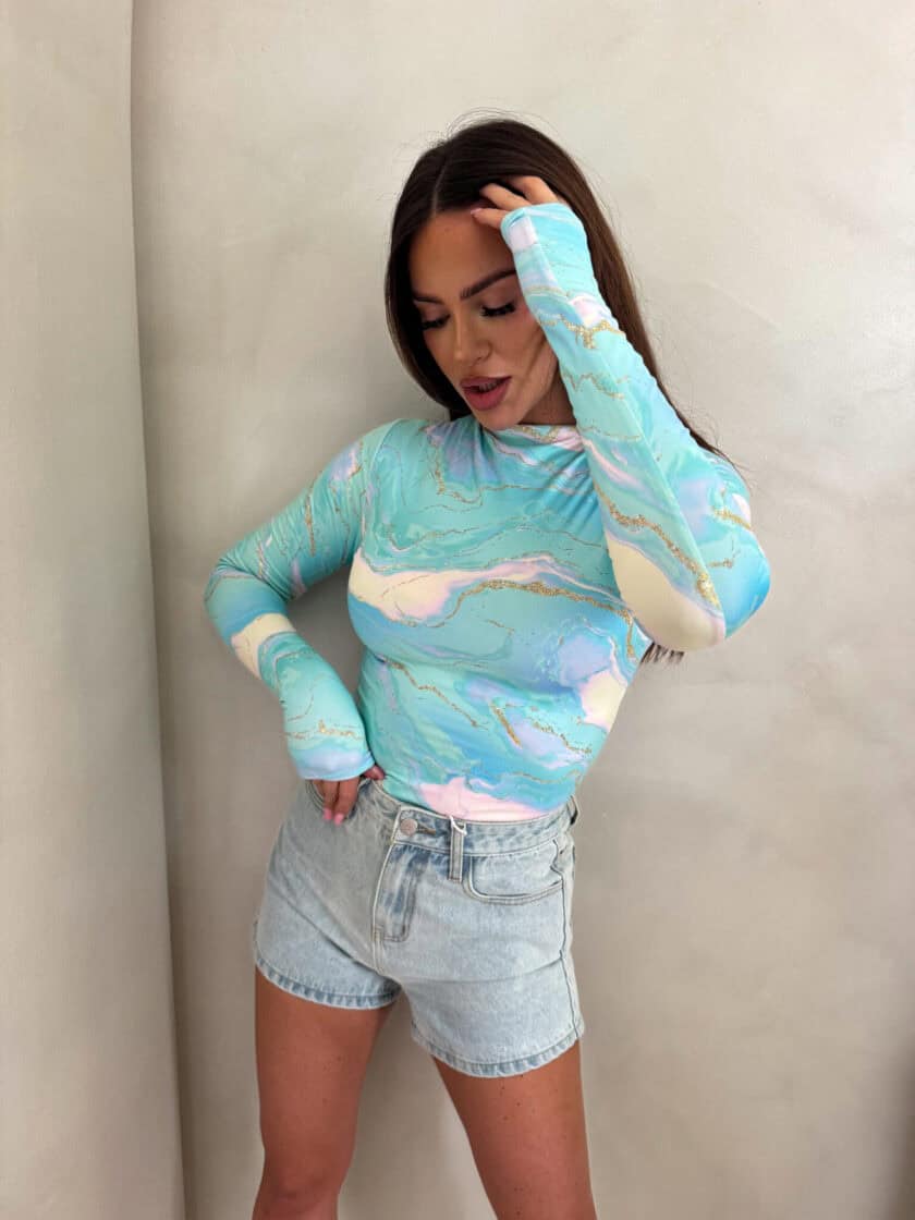 Bluzka SKIN MARMUREK – lazur - obrazek 5