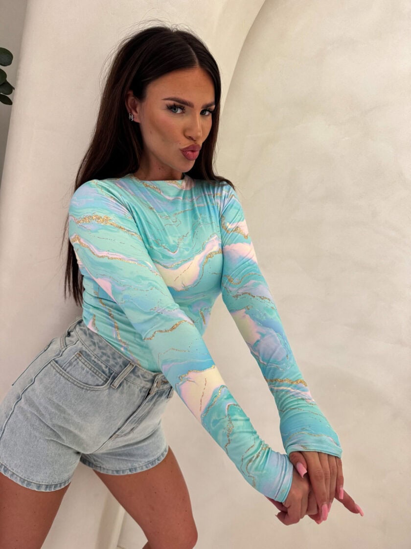 Bluzka SKIN MARMUREK – lazur - obrazek 4