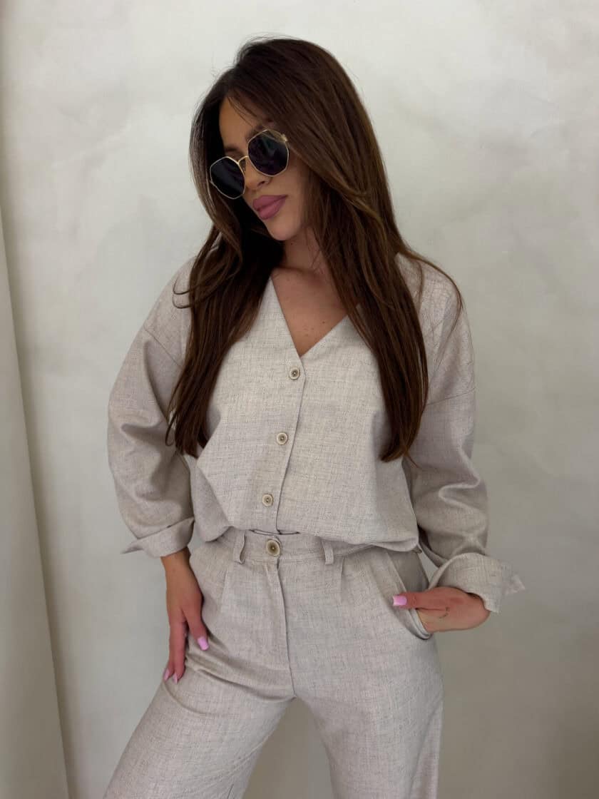 Komplet MYKONOS – chłodny beż - obrazek 3